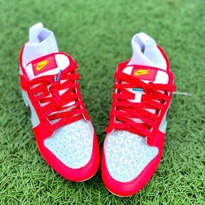 Custom Ohio State painted Nike Low Top Vapor Edge Dunk Molded Cleats. Size 10.